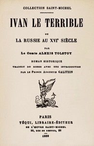 Cover of Ivan le terrible; ou, La Russie au XVIe siècle