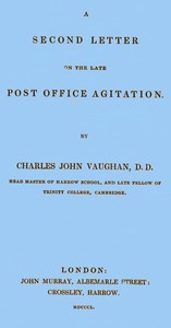 Cover of A Second Letter on the late Post Office Agitation