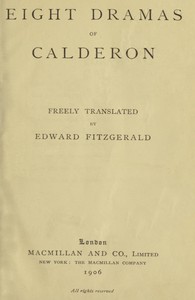 Cover of Eight Dramas of Calderon