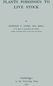 Cover of Plants Poisonous to Live Stock