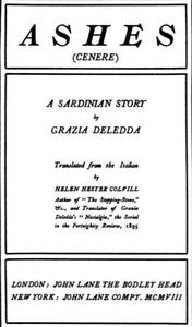 Cover of Ashes (Cenere): A Sardinian Story