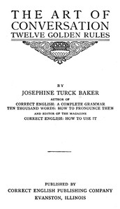 Cover of The Art of Conversation: Twelve Golden Rules