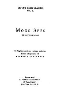 Cover of Mons Spes, et novellæ aliæ