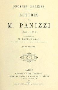 Cover of Lettres à M. Panizzi, tome II