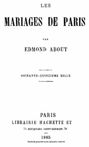 Cover of Les mariages de Paris