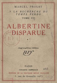 Cover of Albertine disparue Vol 1 (of 2) À la recherche du temps perdu, Tome 7