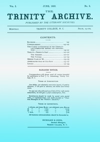 Cover of The Trinity Archive, Vol. I, No. 8, June 1888