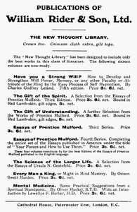 Cover of Publications of William Rider & Son, Ltd.