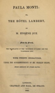 Cover of Paula Monti; or, The Hôtel Lambert
