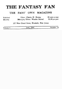 Cover of The Fantasy Fan, Volume 1, Number 10, June 1934 The Fan's Own Magazine