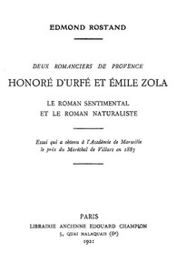 Cover of Deux romanciers de Provence: Honoré d'Urfé et Émile Zola Le roman sentimental et le roman naturaliste