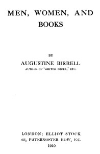 Cover of Men, Women, and Books