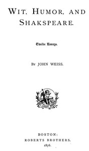 Cover of Wit, Humor, and Shakspeare: Twelve Essays