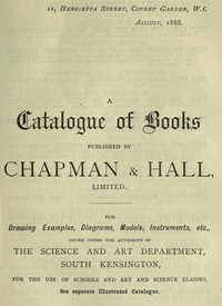 Cover of A Catalogue of Books Published by Chapman & Hall, Limited, August, 1888