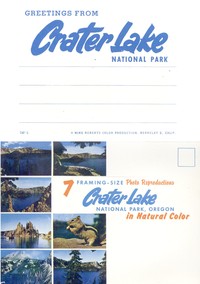 Cover of Greetings from Crater Lake National Park, Oregon 7 Framing-Size Photo Reproductions in Natural COlor
