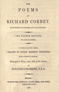 Cover of The Poems of Richard Corbet, late bishop of Oxford and of Norwich 4th edition