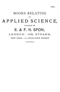 Cover of Books Relating to Applied Science, Published by E. & F. N. Spon, 1890.
