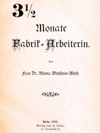 Cover of 3½ Monate Fabrik-Arbeiterin