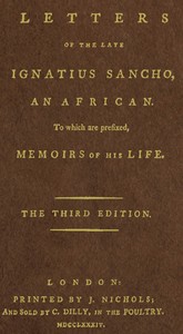 Cover of Letters of the Late Ignatius Sancho, an African To Which Are Prefixed, Memoirs of His Life