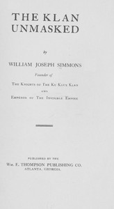 Cover of The Klan Unmasked