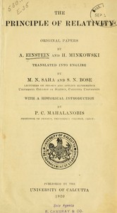 Cover of The Principle of Relativity