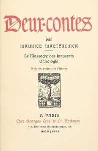 Cover of Deux contes: Le massacre des Innocents; Onirologie.