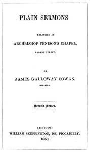 Cover of Plain Sermons, preached at Archbishop Tenison's Chapel, Regent Street. Second Series