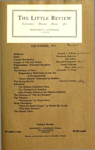 Cover of The Little Review, December 1915 (Vol. 2, No. 9)