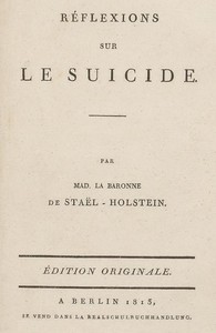 Cover of Réflexions sur le suicide