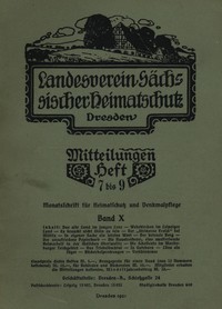 Cover of Landesverein Sächsischer Heimatschutz — Mitteilungen Band X, Heft 7-9 : $b Monatsschrift für Heimatschutz und Denkmalpflege