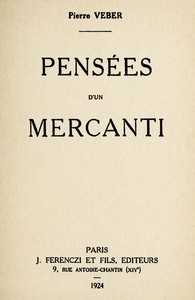 Cover of Pensées d'un mercanti