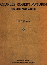 Cover of Charles Robert Maturin: His Life and Works