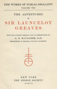 Cover of The Adventures of Sir Launcelot Greaves
