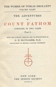 Cover of The Adventures of Ferdinand Count Fathom — Volume 01