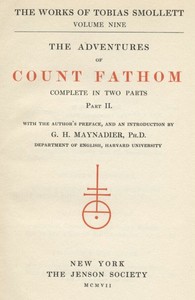 Cover of The Adventures of Ferdinand Count Fathom — Volume 02
