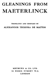 Cover of Gleanings from Maeterlinck