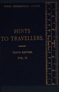 Cover of Hints to Travellers, Scientific and General, Vol. 2 Tenth edition, revised and corrected