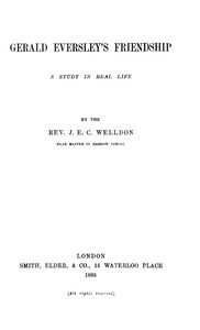 Cover of Gerald Eversley's Friendship: A Study in Real Life