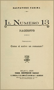 Cover of Il Numero 13: Racconto Prefazione: Come si scrive un romanzo?
