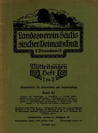 Cover of Landesverein Sächsischer Heimatschutz — Mitteilungen Band XI, Heft 1-3 : $b Monatsschrift für Heimatschutz und Denkmalpflege