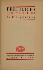 Cover of Prejudices, fourth series