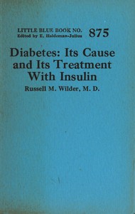 Cover of Diabetes : $b Its cause and its treatment with insulin