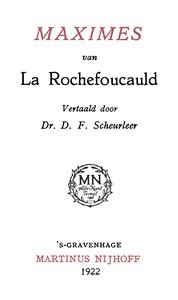 Cover of Maximes