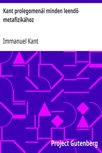 Cover of Kant prolegomenái minden leendő metafizikához