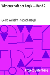 Cover of Wissenschaft der Logik — Band 2