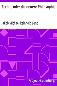 Cover of Zerbin, oder die neuere Philosophie