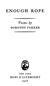 Cover of Enough rope: poems