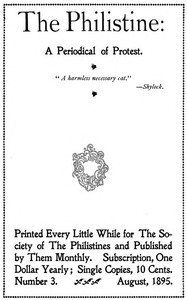 Cover of The Philistine : $b a periodical of protest (Vol. I, No. 3, August 1895)