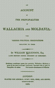 Cover of An account of the principalities of Wallachia and Moldavia with various political observations relating to them