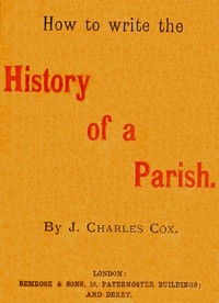 Cover of How to write the history of a parish